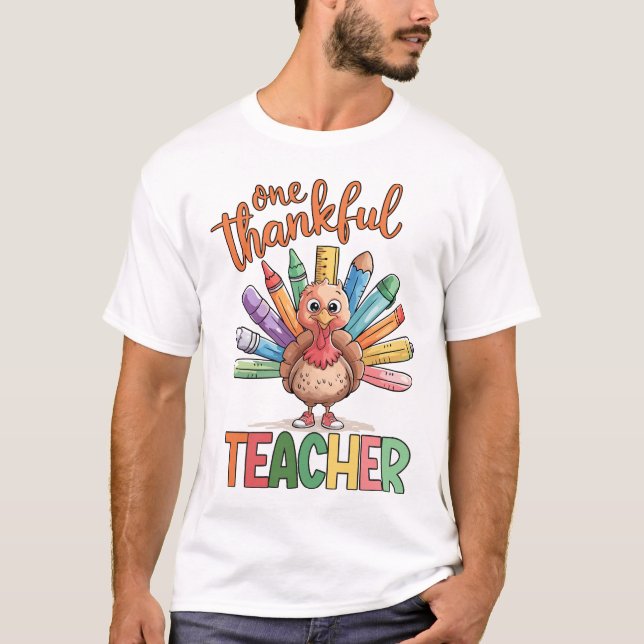 Camiseta Professor de Ação de Graças Turcos presentes na fa (Frente)