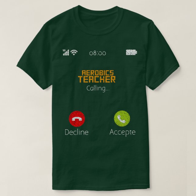 Camiseta Professor de acrobacia chamando o telefone celular (Frente do Design)