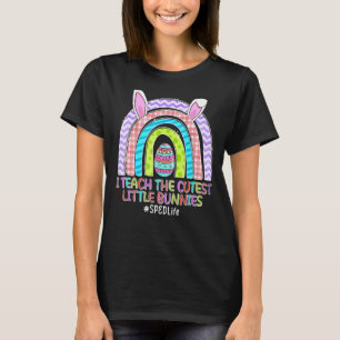 Camiseta Professor de AEE Arco-íris Ensina os Coelhinhos Ma