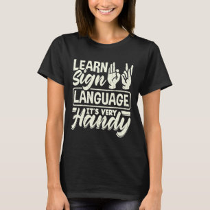 Camiseta Professor de Alfabeto em ASL Língua de Sinais Amer