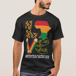 Camiseta Professor de Amor Mapa Africano-Americano Negro Hi