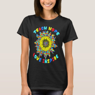 Camiseta Professor de Apoio Autista Girassol Para Conscient