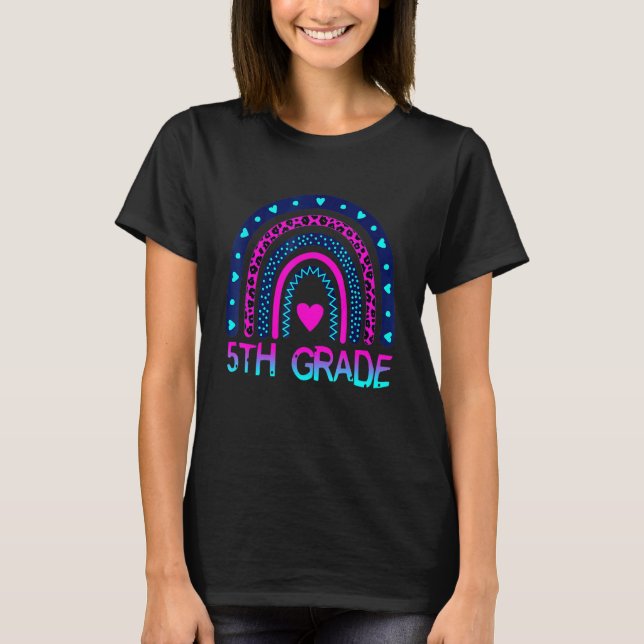 Camiseta Professor de Arco-Íris de 5 Grau Alô Primeiro Grau (Frente)