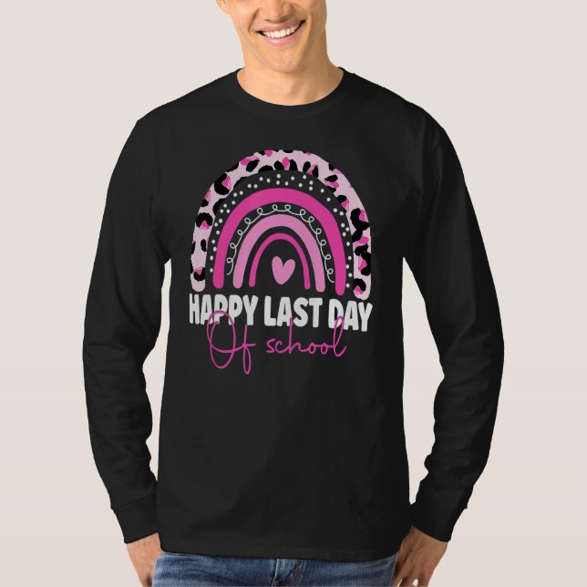 Camiseta Professor de Arco-Íris do Leopardo Feliz Dia Passa (Frente)