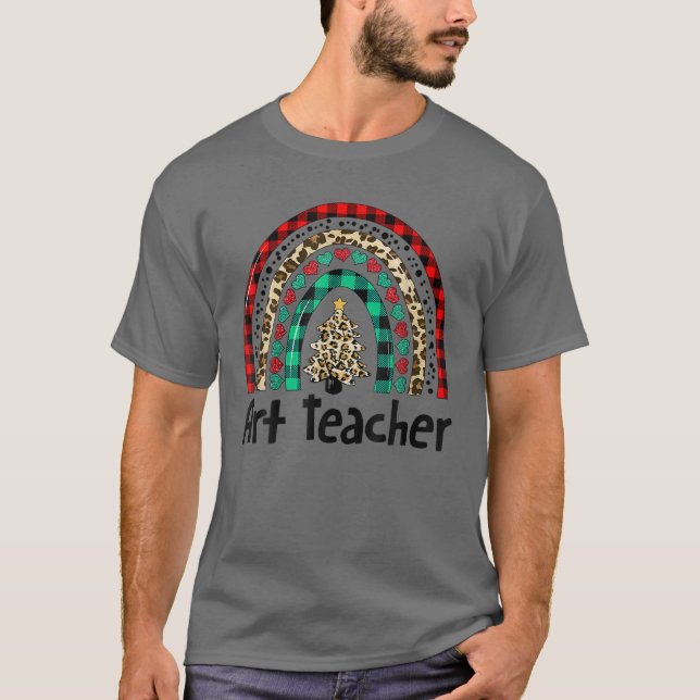 Camiseta Professor de Arte Arco Arco Arco-Íris Leopard Árvo (Frente)