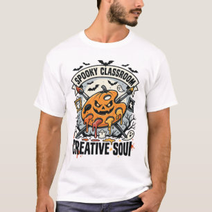 Camiseta Professor de Arte de Halloween Sala de Aula Assust