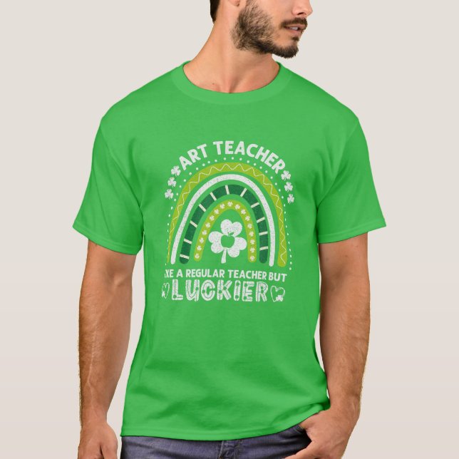 Camiseta Professor de Arte Dia de São Patrício Engraçado Ra (Frente)