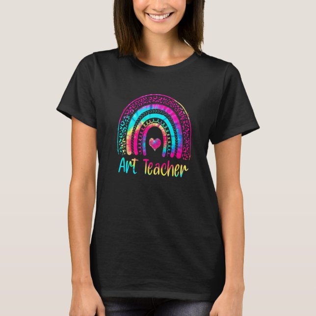 Camiseta Professor de Arte Laço Tie Dye Arco-íris  Professo (Frente)