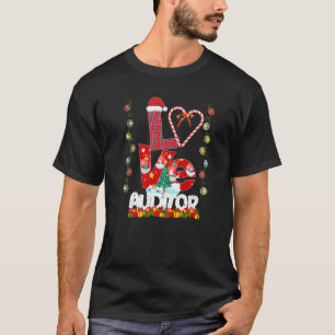 Camiseta Professor de auditoria do amor Santa Hat Candy Xma