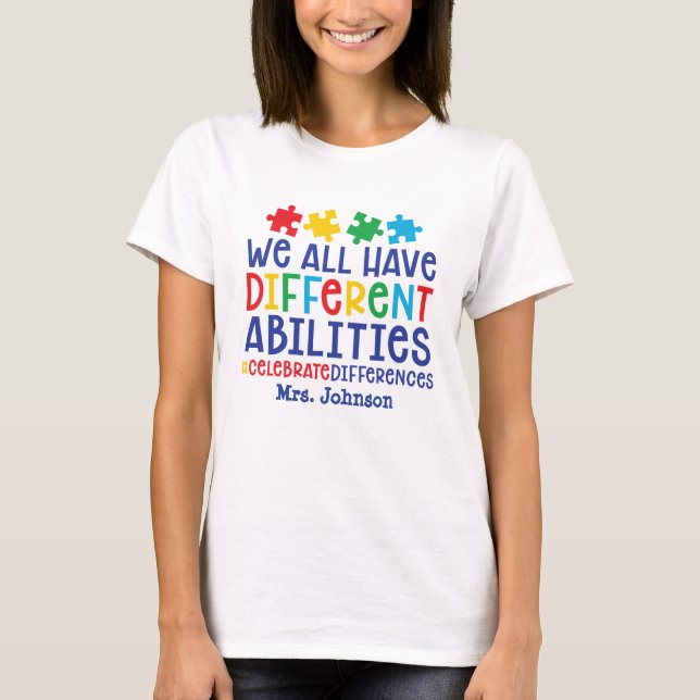 Camiseta Professor de Autismo Motivacional Personalizado (Frente)