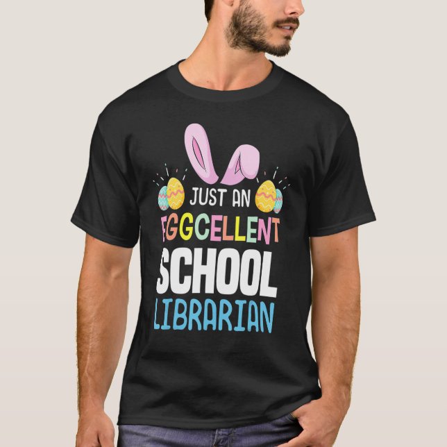 Camiseta Professor de Bibliotecas Escolares Easter Bun de O (Frente)