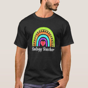 Camiseta Professor de Biologia Corações & Arco-íris