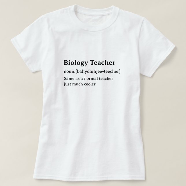 Camiseta Professor de Biologia de Definição de Dicionário E (Frente do Design)