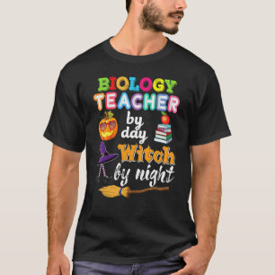 Camiseta Professor de Biologia de Dia Bruxa à Noite Abóbora