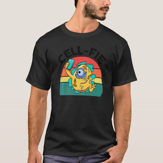 Camiseta Professor de Biologia Selfie de Célula Ciência Ner (Frente)