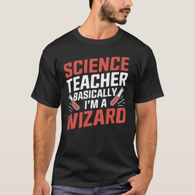 Camiseta Professor de Ciência basicamente sou um Mágico (Frente)