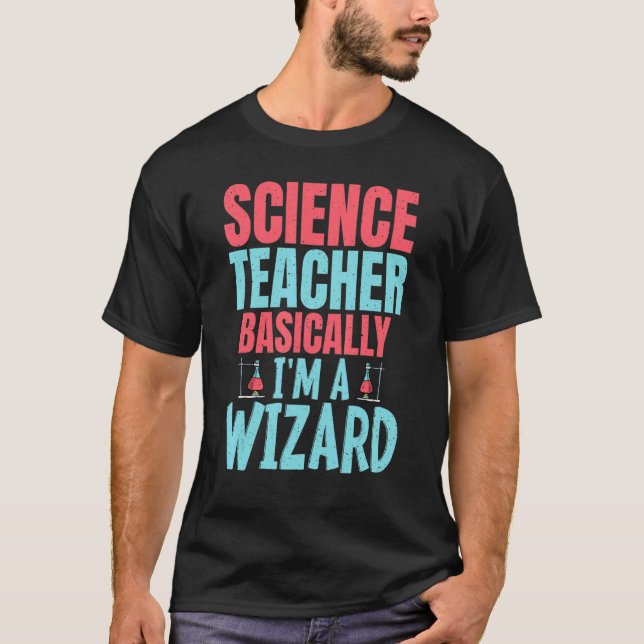 Camiseta Professor de Ciência Basicamente sou um Mago (Frente)
