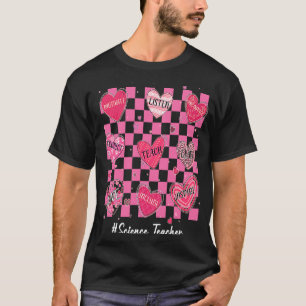 Camiseta Professor de Ciência Corações Ensinam Amor Inspira