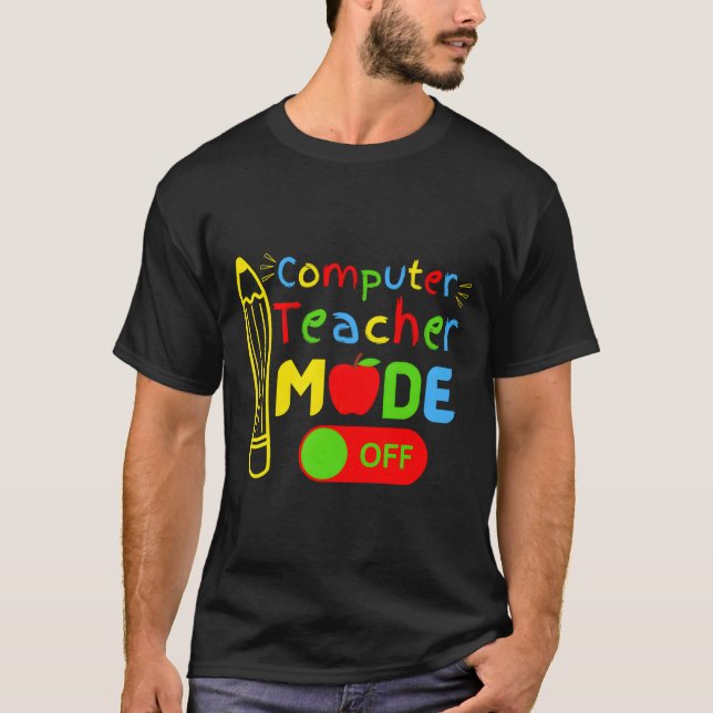 Camiseta Professor de Ciência da Computação Modo Desligado  (Frente)