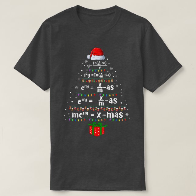 Camiseta Professor de Ciência em Geometria Feliz Natal (Frente do Design)