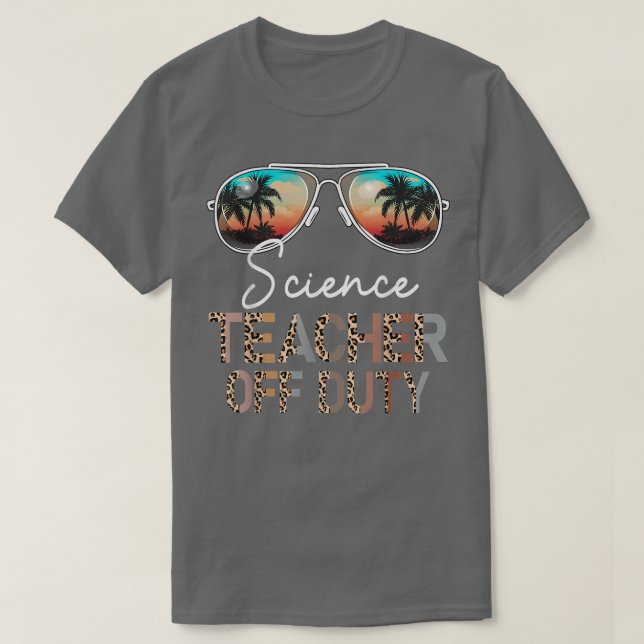Camiseta Professor de Ciência fora de Duty Leopard Sunglass (Frente do Design)