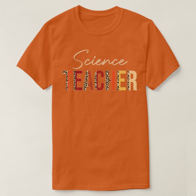 Camiseta Professor de Ciência Leopard Fall Outonos de outon (Frente do Design)
