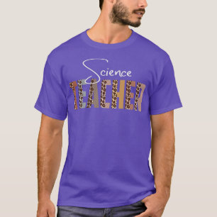 Camiseta Professor de Ciência Leopardo Engraçado Cargo de T