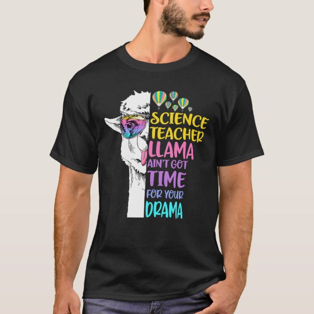 Camiseta Professor de Ciência Llama (Frente)