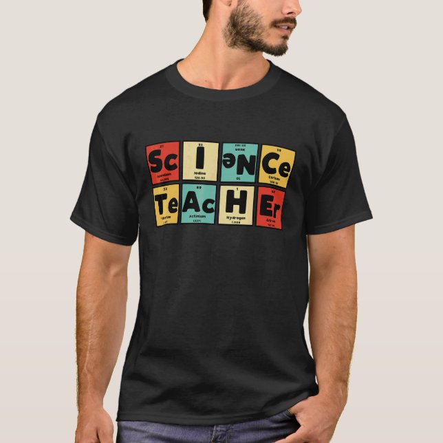 Camiseta Professor de Ciência Nerd Elementos da Tabela Peri (Frente)