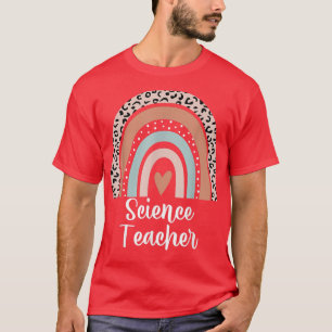Camiseta Professor de Ciência Rainbow Leopard Ensinando Lov
