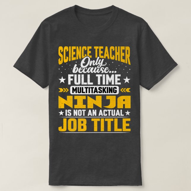Camiseta Professor de Ciência Título - Professor Engraçado  (Frente do Design)
