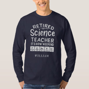 Camiseta Professor de Ciências Aposentado É Fim de Semana P