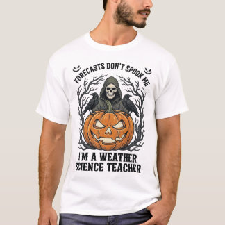 Camiseta Professor de Clima Halloween Sinistro Ceifador Abó