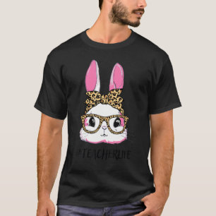 Camiseta Professor de coelhinho bonito Leopard Vidros de fr