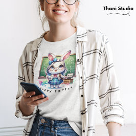Camiseta Professor de coelho bonito Páscoa de colheita e no