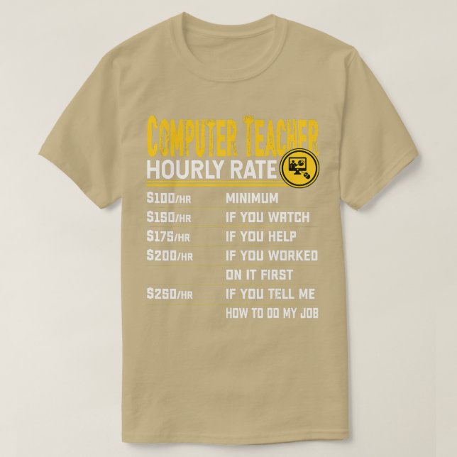 Camiseta Professor de Computação Engraçado Instrutor Tutor  (Frente do Design)