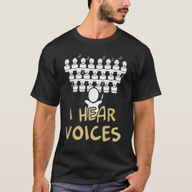 Camiseta Professor de Coro Eu Ouço Vozes  Corista (Frente)