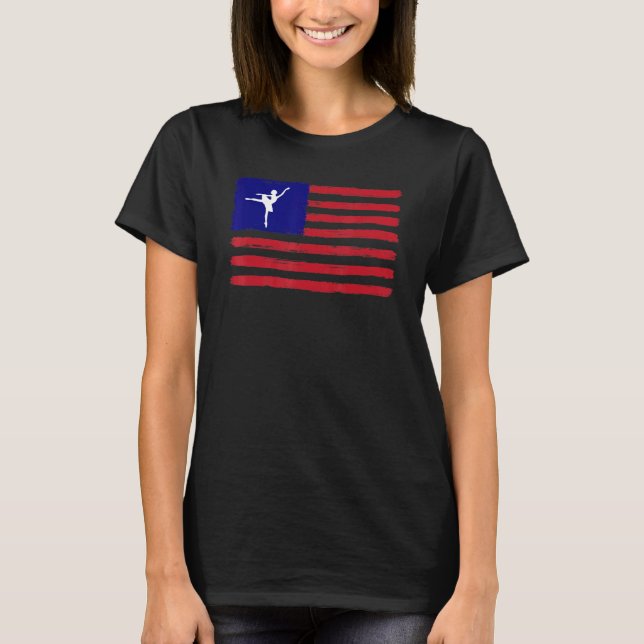 Camiseta Professor de dança balé Patriótica Ballerina Améri (Frente)