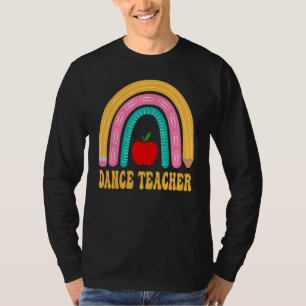 Camiseta Professor de Dança Lápis Arco-íris Volta às Aulas 