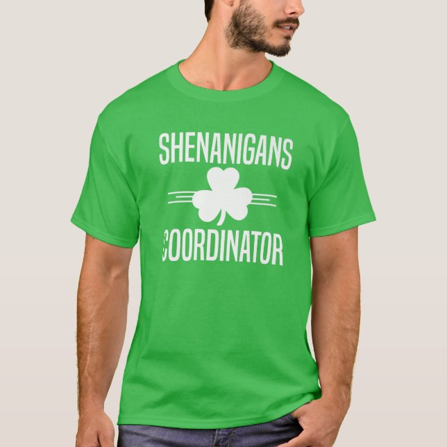 Camiseta Professor de Dia de São Patrício Coordenador Shena (Frente)