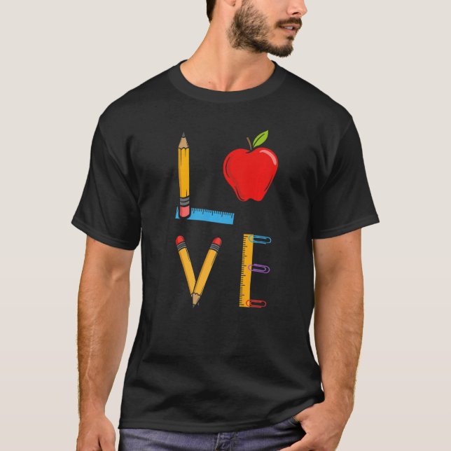 Camiseta Professor de Educação de Professores de Amor (Frente)