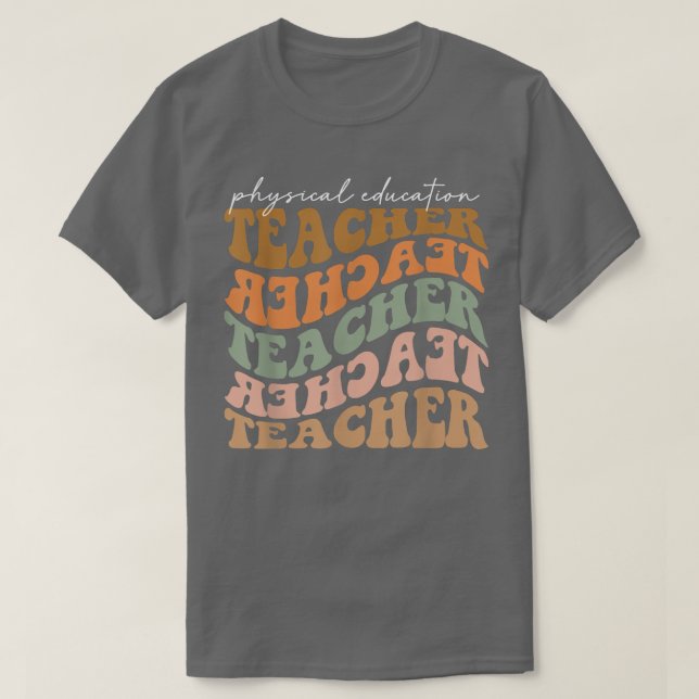 Camiseta Professor de Educação Física Agradável - Retro Fal (Frente do Design)