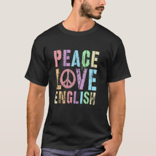 Camiseta Professor de ELA FOFO PAZ AMOR INGLÊS Literatura E