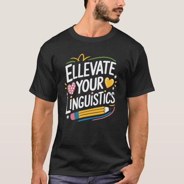 Camiseta Professor de ENL e Professor de Inglês, ELLevate S (Frente)