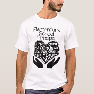 Camiseta Professor de Ensino de Mão Coração T Diretor Eleme