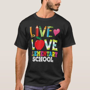 Camiseta Professor de Ensino Elementar Live Love Estudante 