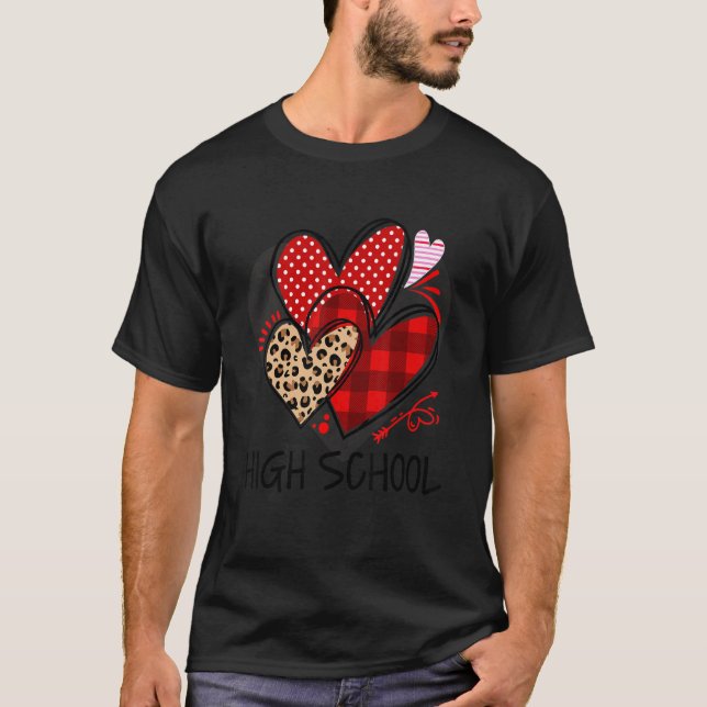 Camiseta Professor de Ensino Médio Buffalo Plaid Leopard Va (Frente)
