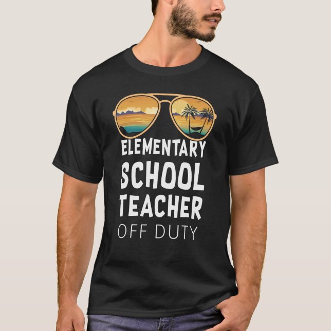 Camiseta Professor de Ensino Secundário de Dever Óculos Sol (Frente)