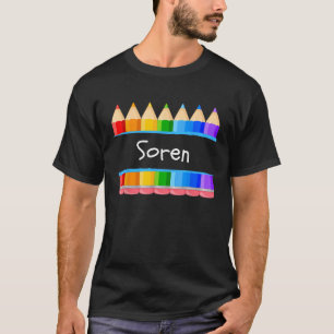 Camiseta Professor de Escola Nome do Estudante Soren Kinder