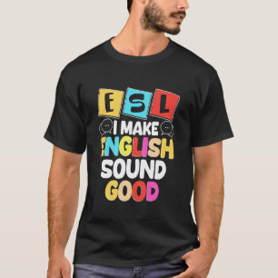 Camiseta Professor de ESL Inglês Segunda Língua Multilingue